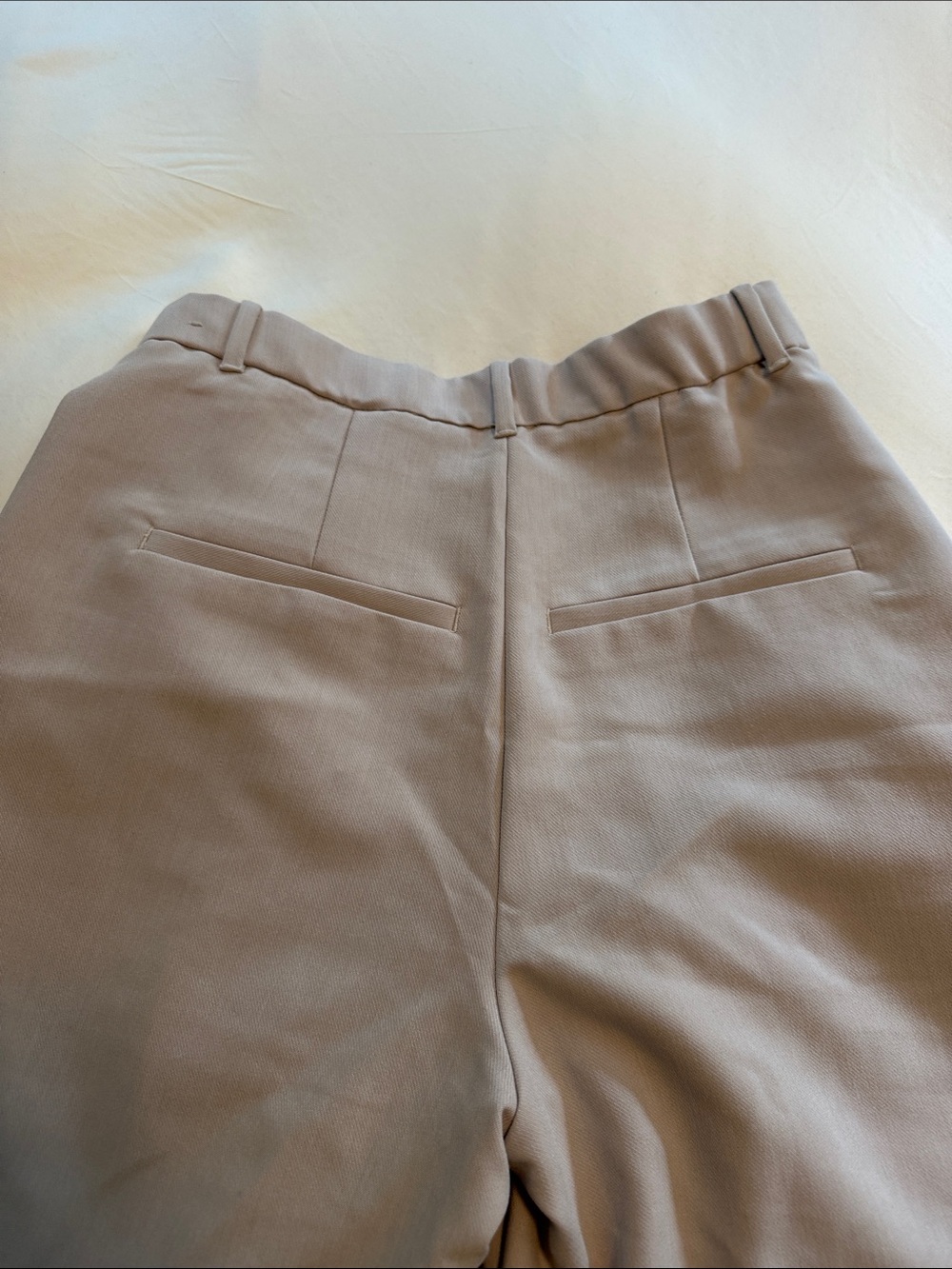 Abercrombie & Fitch High-Rise Pleated Wide-Leg Trousers in Light Taupe - Picture 3 of 7